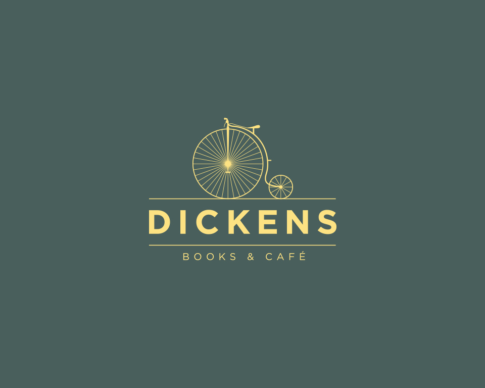 Dickens Books Cafe Branding Green