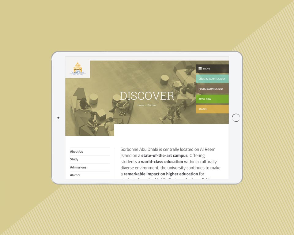 Sorbonne Website Homepage Ipad 5